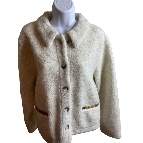 Orvis off white and gray tapestry trim jacket size M - Picture 1 of 7